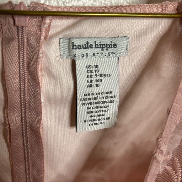 🌸Haute Hippie Pink Floral Embroidered Little girl Dress Size 10 - Picture 8 of 10